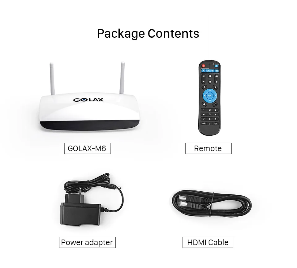 Android 7,1 Golax M6 ТВ приемник 1 ГБ 8 ГБ четырехъядерный Amlogic S905W 100 м H.265 2,4 ГГц Wifi 4K HDR медиаплеер Android tv box