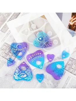 

Gothic Witchcraft Board Heart Pendant Resin Mold Planchette Resin Mold Art Craft Q0KE