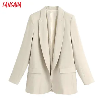 

Tangada women olid loose blazer female long sleeve 2020 new elegant jacket ladies work wear blazer suits BE566