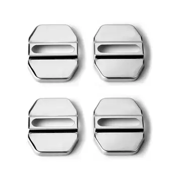 

4Pcs Metal Car Door Lock Protective Cover Protection Sticker Sliver Car Styling Decorative Case Accessoreis Durable For BMW
