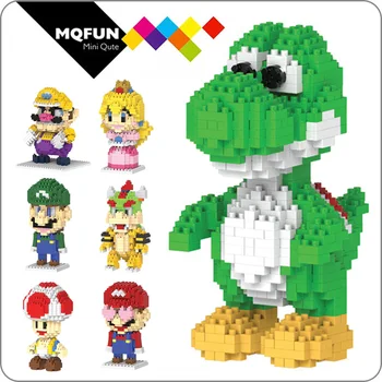 

HC cartoon super Mario yoshi Toad Wario Bowser princess plastic building block bricks game DIY 3D assembly model educational toy