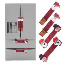 4 шт Рождественские льняные перчатки для холодильника, ручки для холодильника, крышки на Рождество, украшение на холодильник, органайзер, перчатки