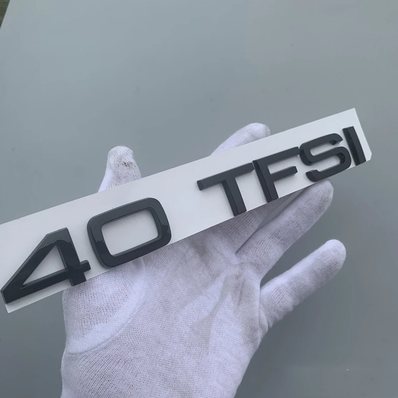 Буквенная эмблема с цифрами для Audi, SUV A4L, A5, A6L, Q3, Q5, Q7, 30, TFSI, 35, TFSI, 40, TFSI, 45, TFSI, 50, TFSI, 55, TFSI, наклейка на багажник автомобиля - Цвет: 40TFSI Glossy Black