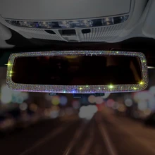 

Bling Bling Car Interior Rearview Mirror Sparkling Crystal Diamond HD Inside Rear View Mirror Baby Kid Mirrors Car-styling