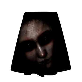 

Terror Halloween Women Polyester Beach style Fashion Summer pleated skirt Wind Female Skirts Short Under Bottoms