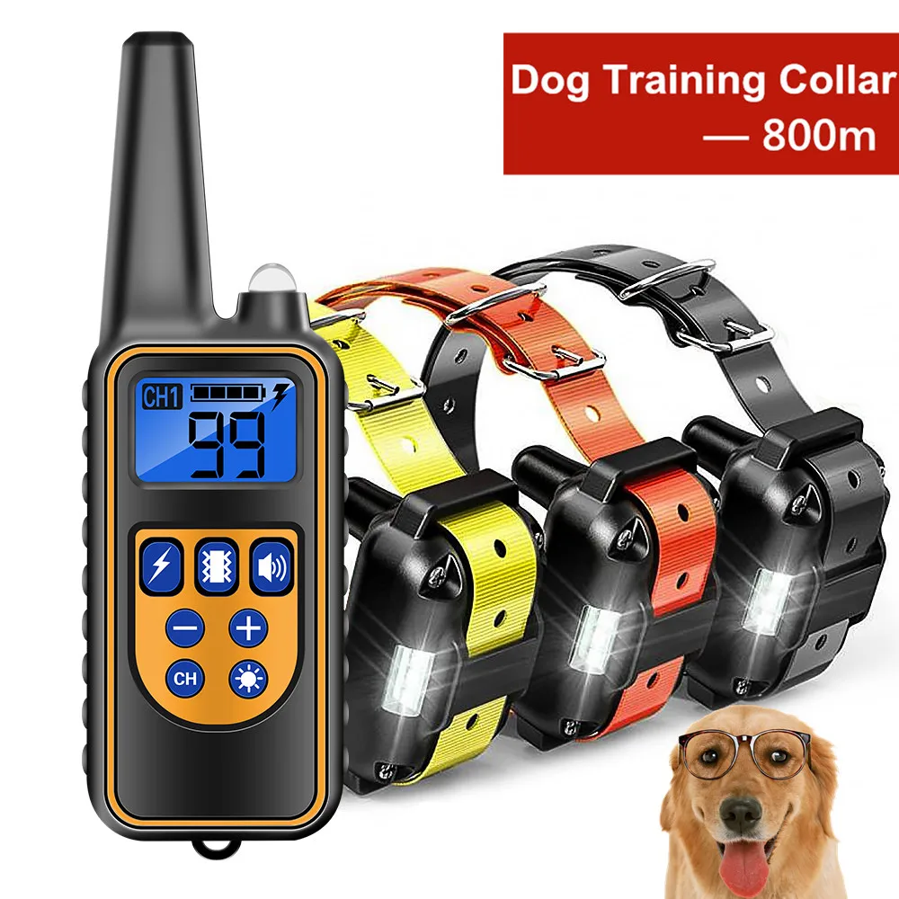 Collar de entrenamiento eléctrico para perro, antiladridos, resistente al agua, recargable, Control remoto para mascotas, vibración, sonido