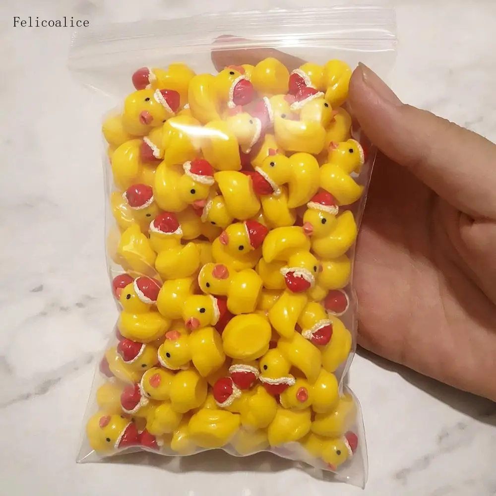 100 шт слайм DIY аксессуары Мультяшные животные торт игрушка Смола Рождество утка пушистый прозрачный поставки слаймов Подарочная игрушка