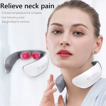 

Electric Neck Massager & Pulse Back 6 Modes Power Control Far Infrared Heating Pain Relief Tool Health Care Relaxation Machine