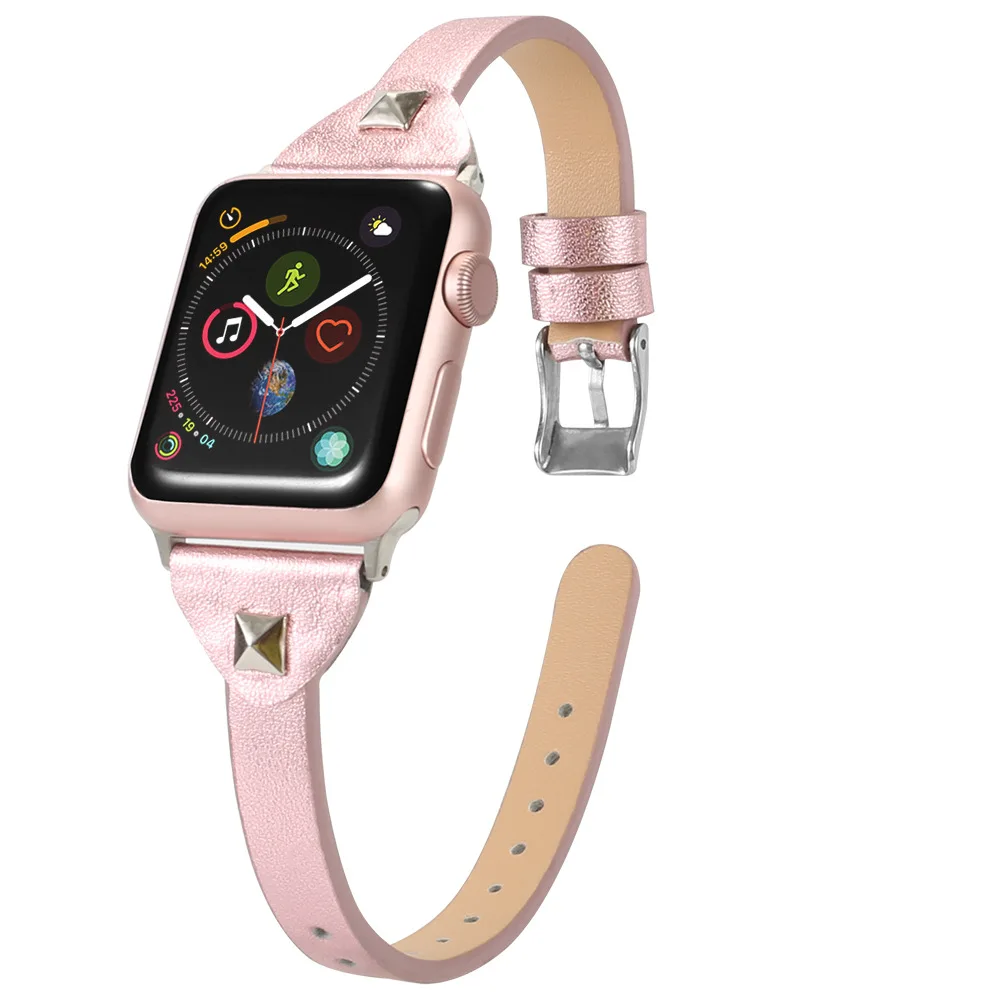 4 цвета ремешки для Apple Watch кожаный ремешок 44 мм 38 мм 42 мм ремешки для iWatch 5 4 3 2 1 браслет розовое золото 40 мм кожаный ремешок