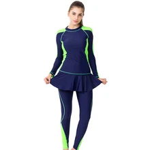 Два предмета с длинным рукавом размера плюс консервативный мусульманский женский купальник юбка 6xl Женский s купальник Burkini Купальник для женщин