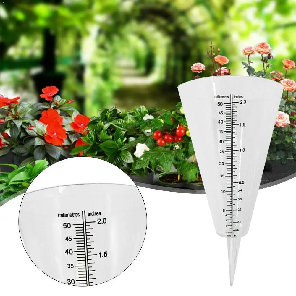 

Cone Rain Gauge Measurement Ground Spike Precipitation Measurer Tools Outdoor Rainfall Meteorological Yard Measuring Garden B2N8
