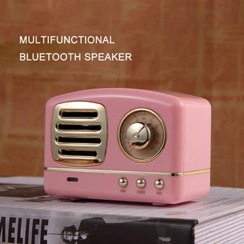 

Retro Portable Bluetooth Speaker Stereo Retro Mini Wireless Bluetooth Speaker Radio USB TF Card MP3 Music Player HIFI Music Box