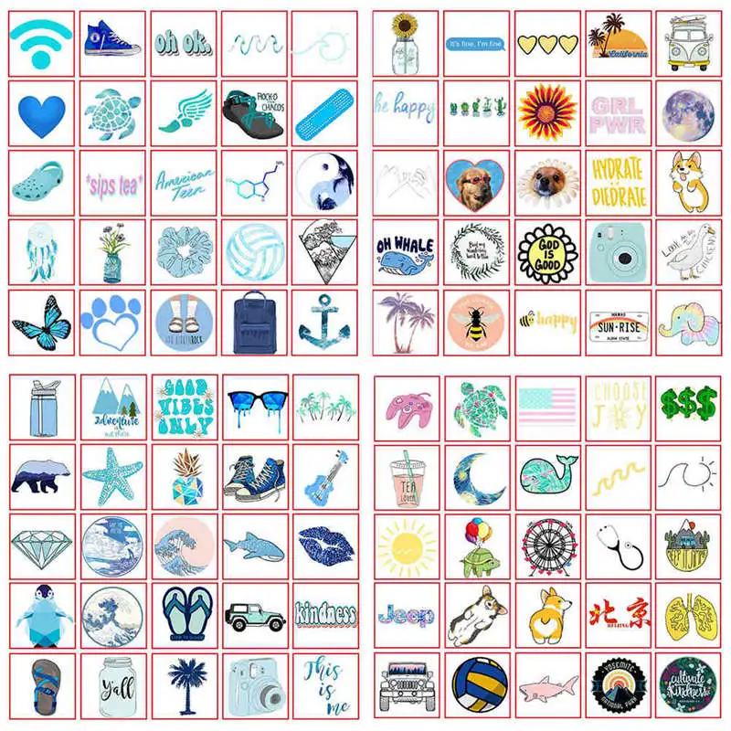 

50pcs cooling summer series luggage stickers waterproof graffiti suitcase stickers