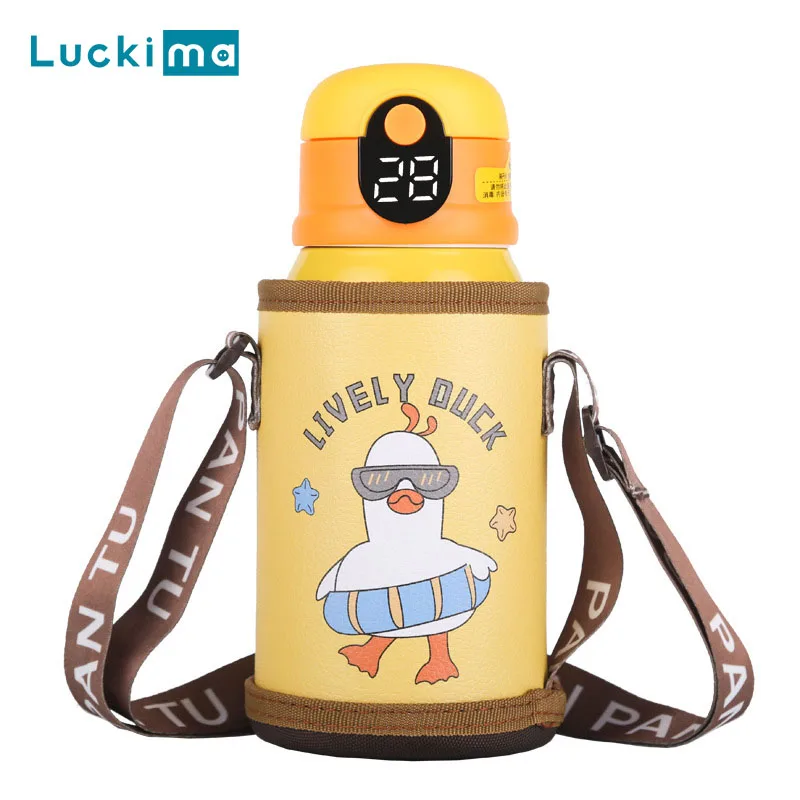 

500ML Kids Thermos Bottle Children Thermoses Water Cup Vacuum Flasks Smart Temperature Display Kettle 12-24 Hours Keep Warm/Cold