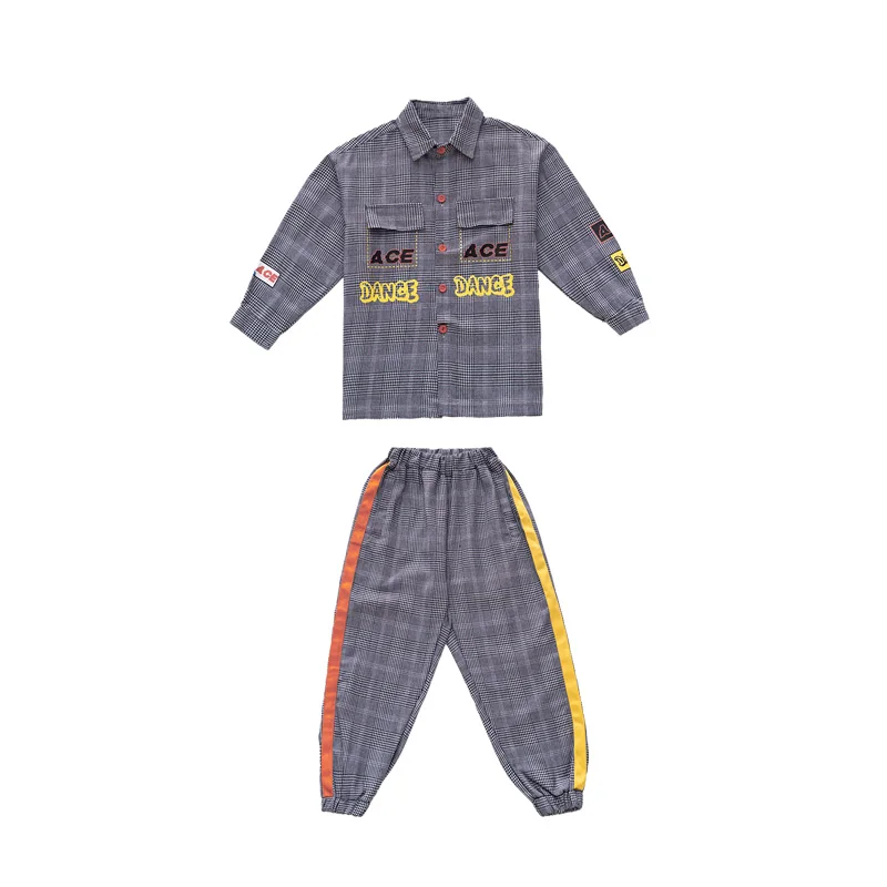 2 pieces set Детская одежда для джазовых танцев осенняя одежда для выступлений в стиле хип-хоп и уличных танцев для девочек красивые хип-хоп костюмы для подиума DWY2508 - Цвет: 2 pieces set