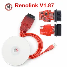 2020 nouvelle Interface diagnostique de V1.87 Renolink OBD2 pour les véhicules de re-nault/d-acia Airbag de programmeur d'ecu/codage principal multifonctionnel