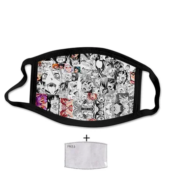 

2020 New Japanese Ahegao 3D mask + Pm2.5 ACG reusable street Harajuku style Face Mask for men and women Anti Dust Pollutiont