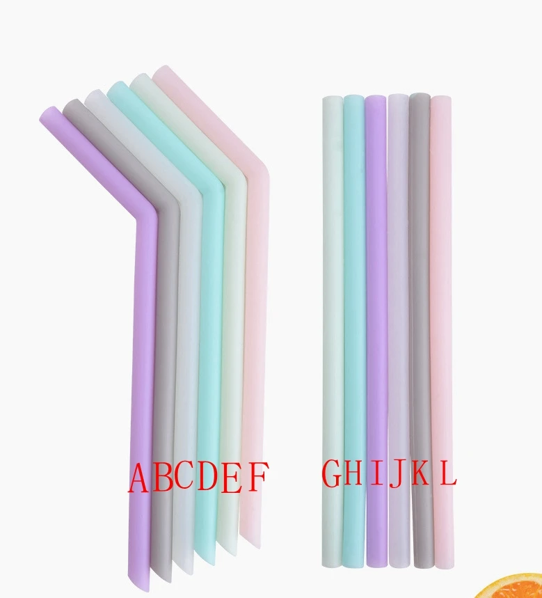 mix color 100pcsTelescopic многоразовый силикон соломы пищевой силикона питьевой соломы путешествия складной стеклянный прямая соломинка для питья - Цвет: mix color