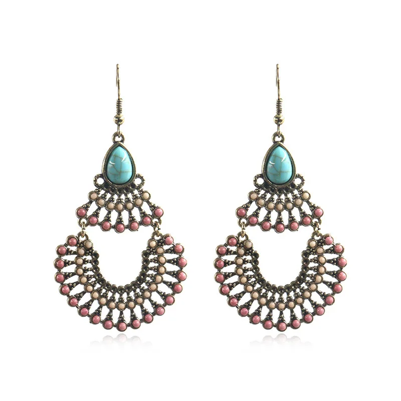 

Fashion boho holiday accessories Mizhu tide geometric earrings Suitable for women on holiday wear