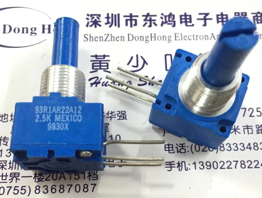 

2PCS/LOT Mexico sealed potentiometer 93R1AR22A12 single linked 2.5K high life precision potentiometer