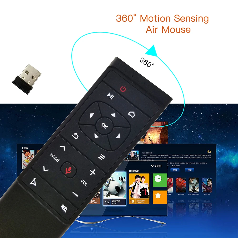 MT12 Voice Assistant Remote Control With 2.4G Air Mouse Gyro Sensing ...