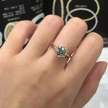

14k Rose Gold moissanite Ring for Women VVS1 Brilliant Round Cut Lab Grown Moissanite Stone Diamond Rings