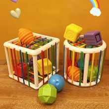 Forma especial do presente das bandas da educação dos cantos redondos da forma dos blocos do bebê com caixa colorida do classificador