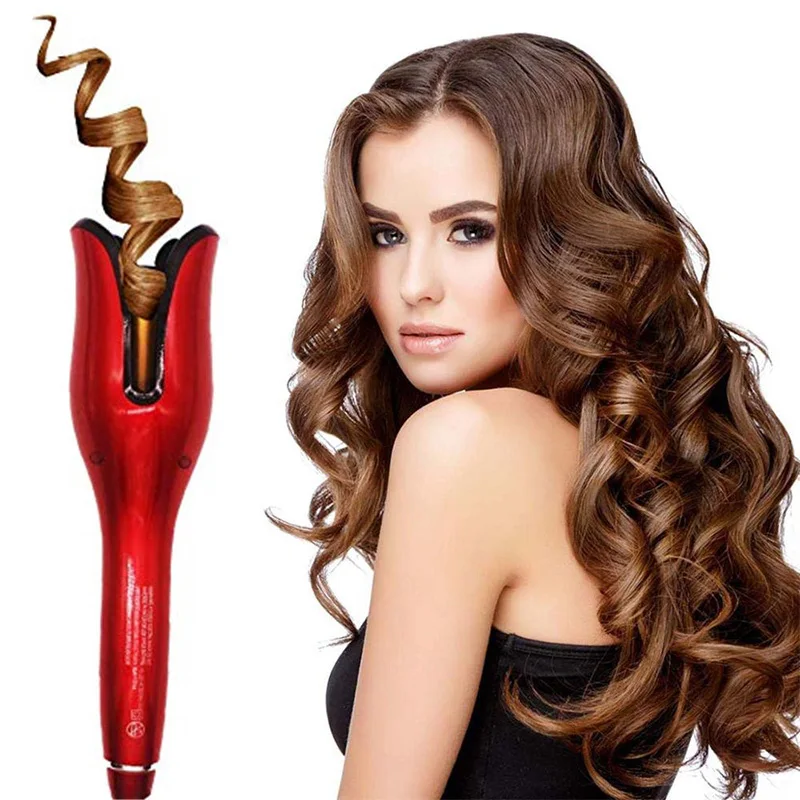 Professional LCD Tourmaline Ceramic Rose Shape Automatic Spin Curling Iron Air Rotating Styling Handheld Hair Wand Wave Crimper 32mm automatic hair curler for women tourmaline ceramic negative ion curling iron rotating roll auto rotary fast heating styling