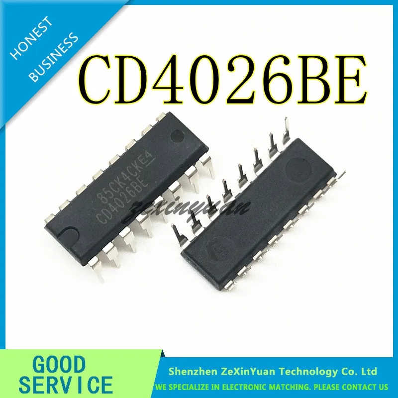 10 шт./лот CD4026BE CD4026 DIP16 нулевое десятичное число/делитель Новинка|counting|divider |