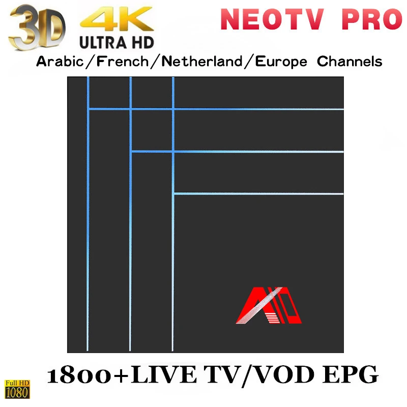 NEO tv PRO 1 год код IPTV 1800+ каналы VOD использовать на Android 9,0 tv Box 4G 32G A10 RK3318 HDR10 4K HD 2,0 Mali-450 Wifi tv Box