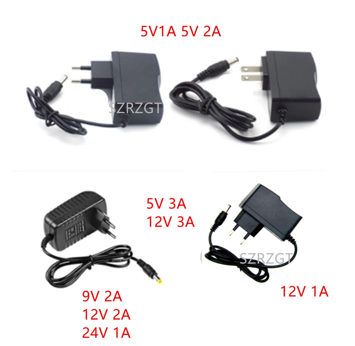 Блок питания зарядное устройство адаптер DC 5V 9V 12V 24V 1A 2A 3A 5 9 12 вольт Swiching EU 220V до