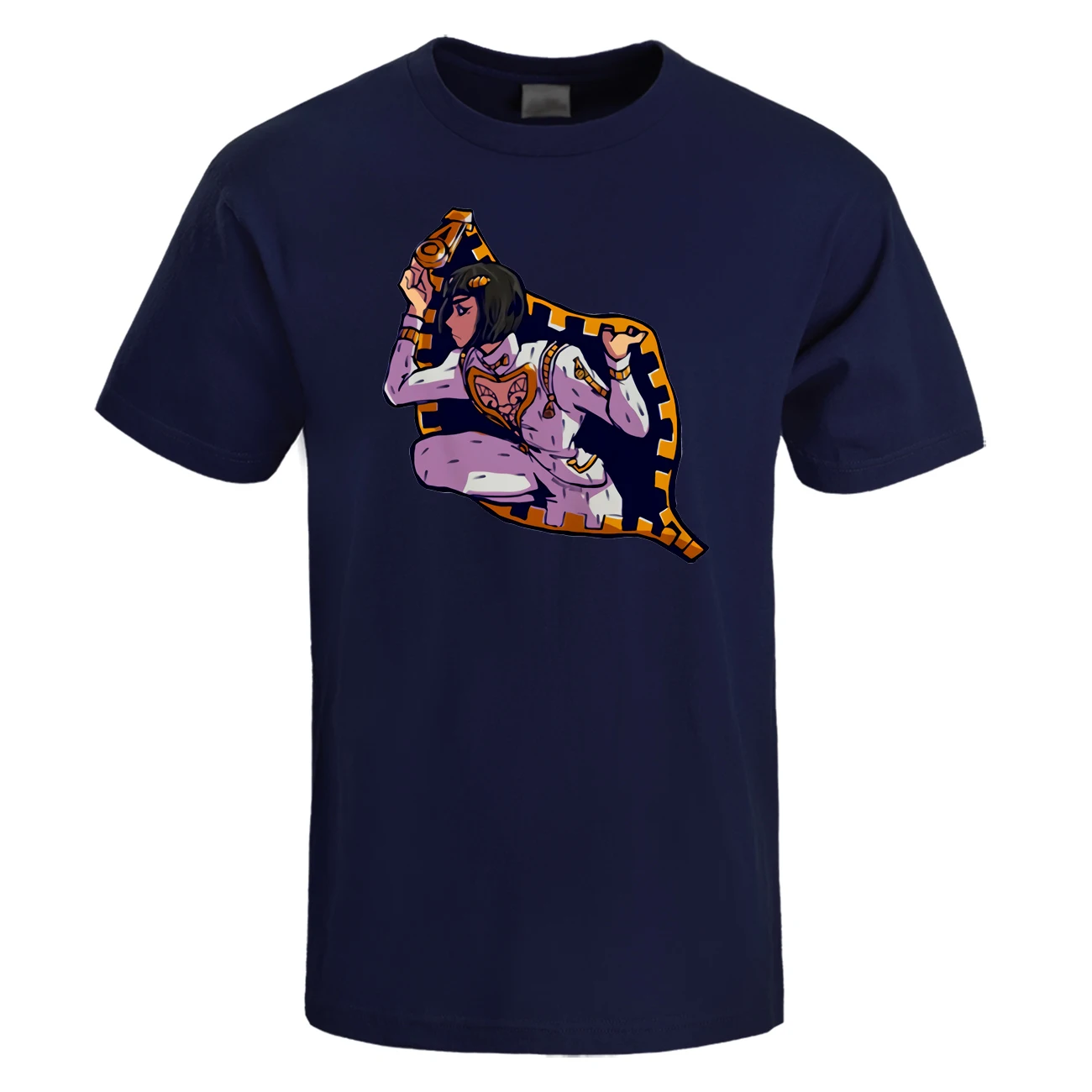 Dark Blue Jojo Необычные Приключения японского аниме футболка Мужская Лето Harajuku короткий рукав Футболка хлопок Harajuku Camisetas Hombre - Цвет: Dark Blue