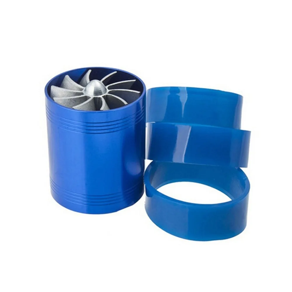 

Power Air Intake Turbonator Dual Fan For Turbine Gas Saver Turbo With 3 Non-Slip Rubber Holde