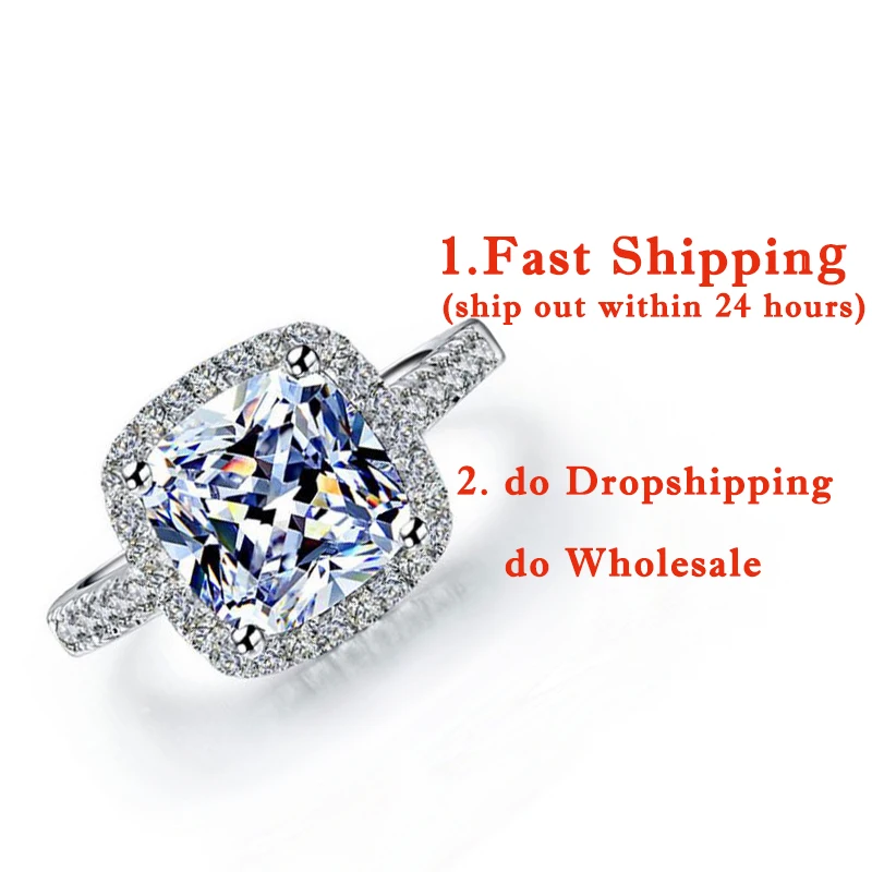 Women Crystal 925 Sterling Silver Rings For Wedding Engagement Jewelry Accessory Fine Rhinestone Anillos Gift silver ring wedding rings silver rings