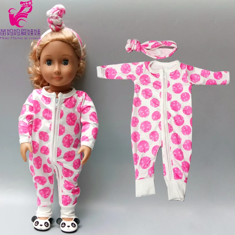Doll Clothes Pajamas Nightwear Jumpsuits  Fit 43cm Baby Doll 17 Inch Reborn New