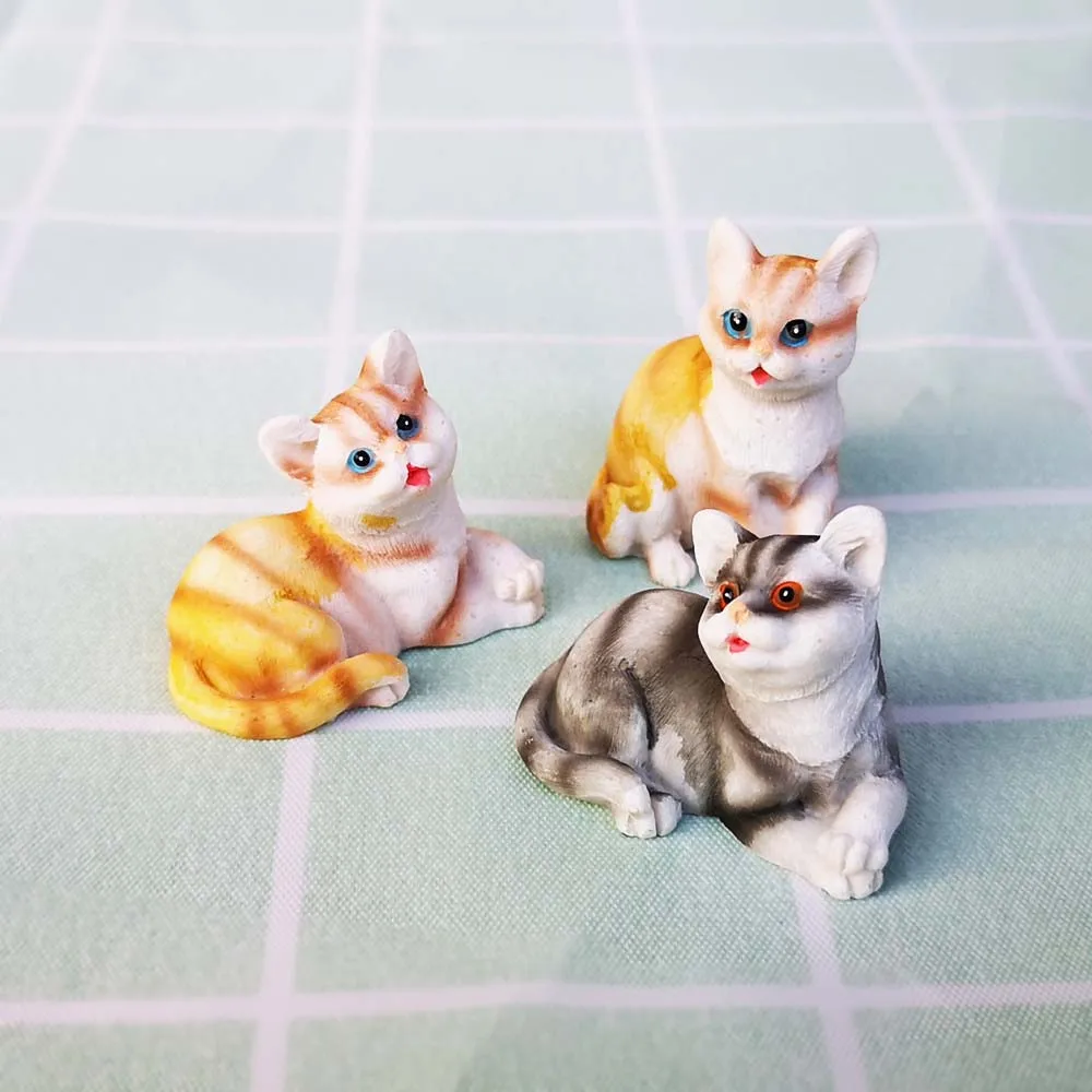 Cat Husky Dog Bonsai Ornament Animal Model Figurine Home Glass Decor Miniature Craft Garden Fairy Decoration DIY Accessories