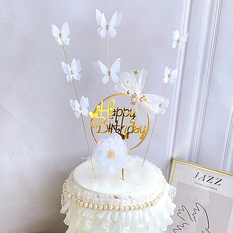 Butterfly Ensemble De Decoration De Gateau Pour Joyeux Anniversaire Rose Princesse Papillon Creatif Peint Fournitures Pour Fe Cdiscount Maison