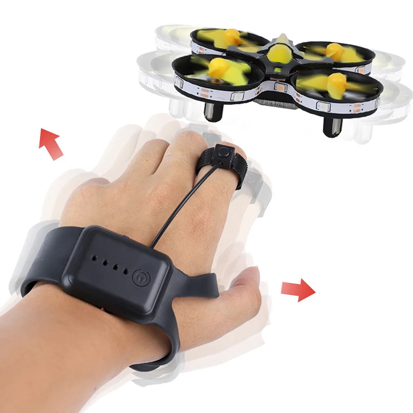 Мини UFO Drone Gesture самолет индукции Смарт часы дистанционного зондирования 3D ролл светильник RC вертолет Супер сопротивление детские игрушки подарок
