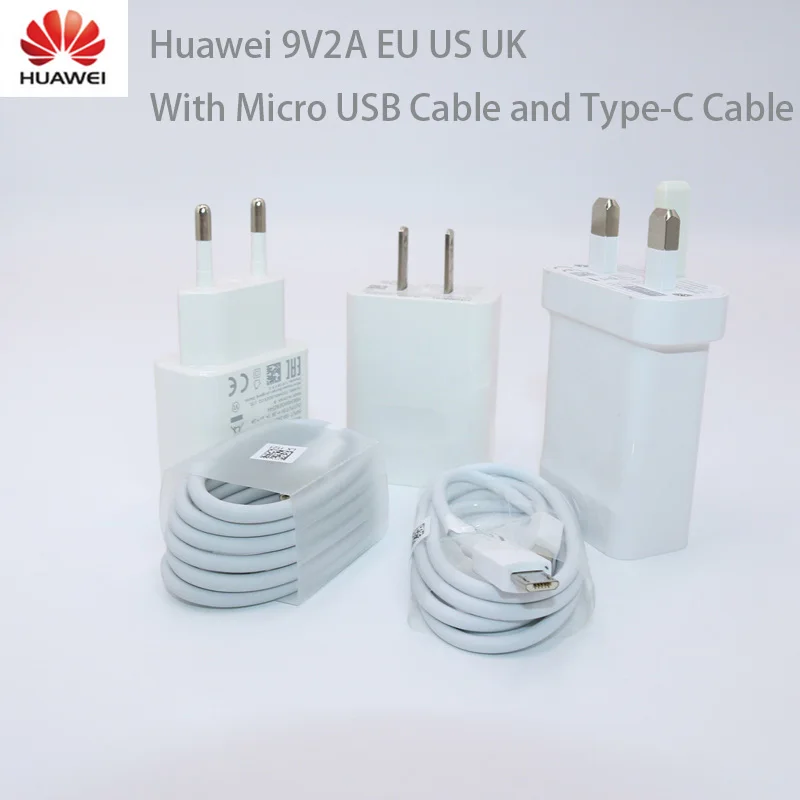 Huawei 9V2A EU зарядное устройство Быстрая Зарядка адаптер type-c& Micro для nova 3i 2i honor 8x p7 p8 p9 p10 lite mate 7 8 9 10 p9 P8