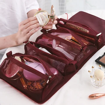 

Foldable Cosmetic Bag Travel Toiletries Pouch Portable Large-capacity Detachable Storage Bag Debris Organizer Home Organization