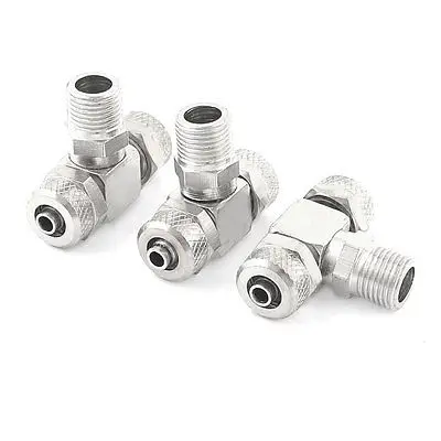 

3 Pcs 1/8"PT Male to 6mm Pneumatic Hose Air Fitting Tee Quick Connector Coupler