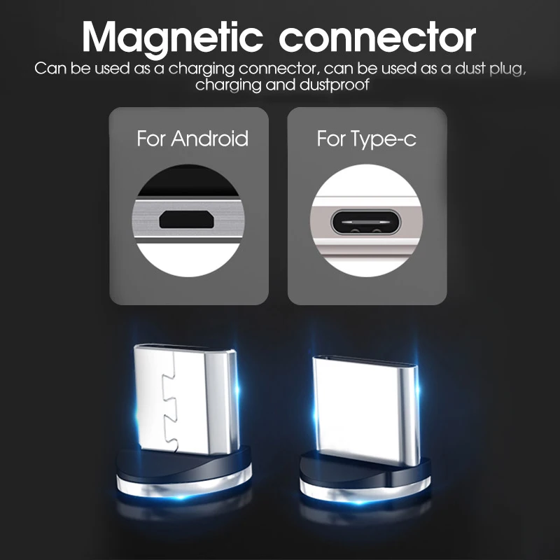 2 м 1 м Магнитный кабель для быстрой зарядки для samsung S10 Micro USB кабель type C кабель для Xiaomi Note 7 Pro для huawei mate 30 Lite