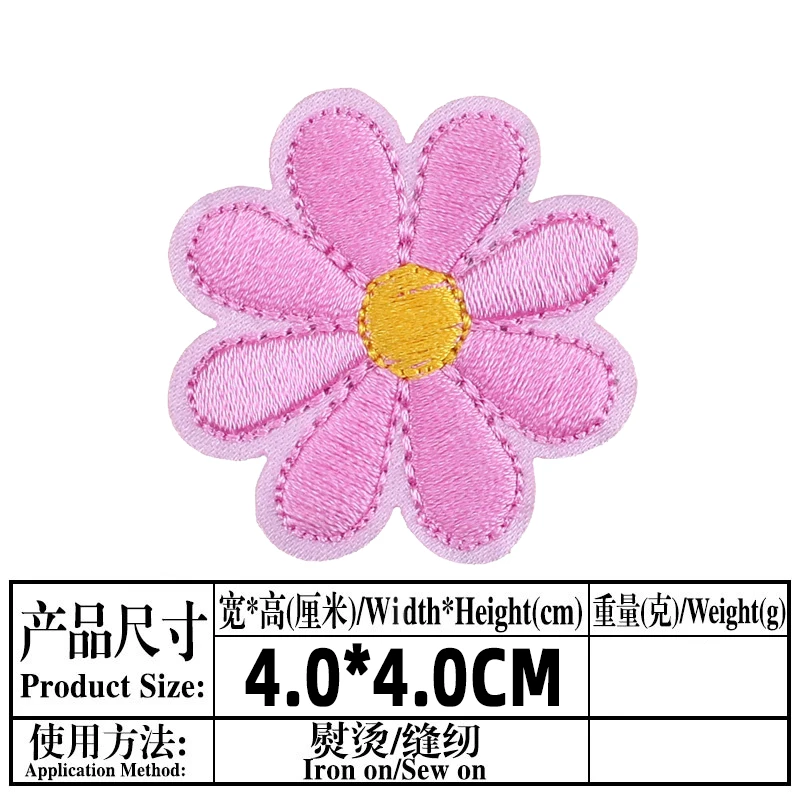 Flower Embroidered Patches for Clothing Thermoadhesive Badges Patch Thermal Stickers for Fabric Clothes Appliques Decoration