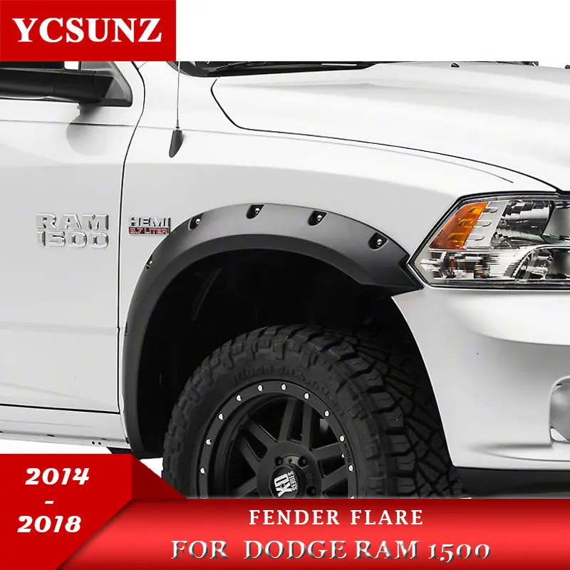 

Wheel Arch Mudguards Fender Flares For dodge ram 1500 2014 2015 2016 2017 2018 fender flares With Bolt Nuts Pickup Truck Ycsunz