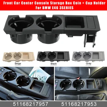 

Front Car Center Console Storage Box Coin + Cup Holder for BMW E46 3SERIES 51168217957