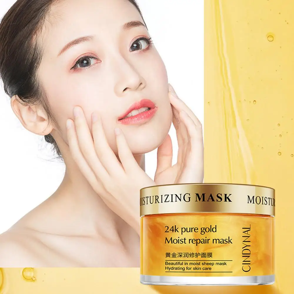 

Gold Facial Sleep Mask Moisturizing Firming Skin Smooth Fine Lines Shrink Pores Hydrating Gold Mask