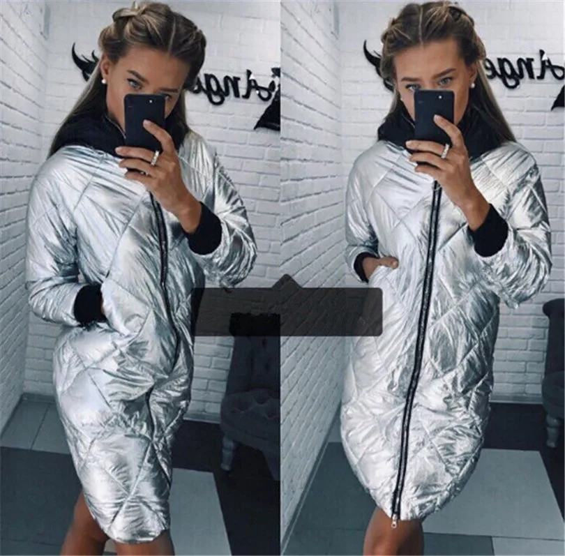 

2019 Winter New Style Metal Color Cotton Coat Supply of Goods AliExpress