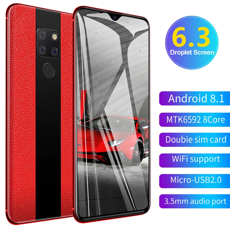 Роскошный смартфон 6 3 &quotдюймов разблокированный Android Смарт мобильный телефон