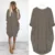 Women's Plus Size T Shirt Dress Tee Dress Plain Round Neck Long Sleeve Spring Summer Hot Knee Length Dress Causal Daily Dress 12