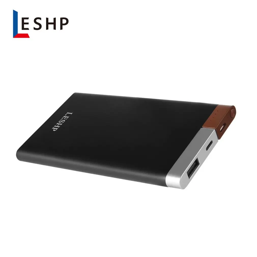 LESHP туфли на ультра-высоком 5000 мА/ч, Ёмкость 5V 2A легкий Портативный компактный быструю зарядку 3-Порты и разъёмы Мощность Bank зарядное устройство для Iphone для samsung